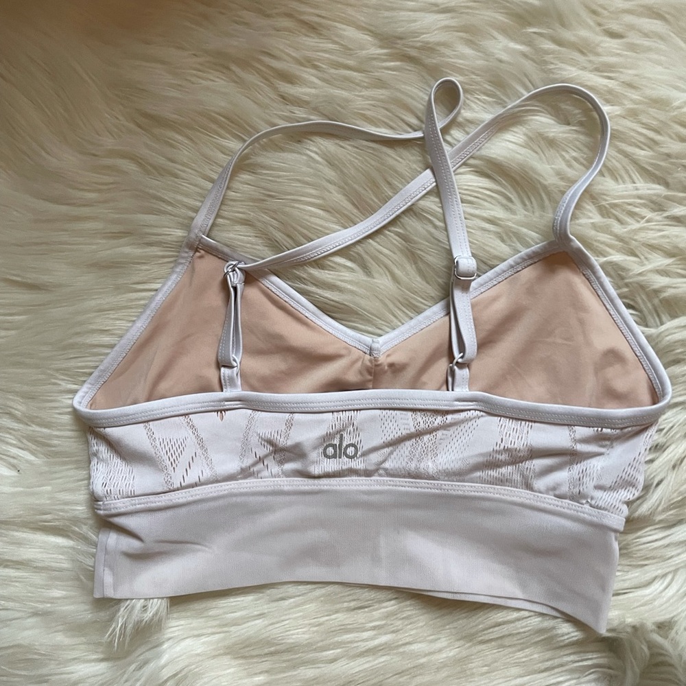 ALO Yoga Blush Pink Lace-Detail Bralette - Picture 6 of 6